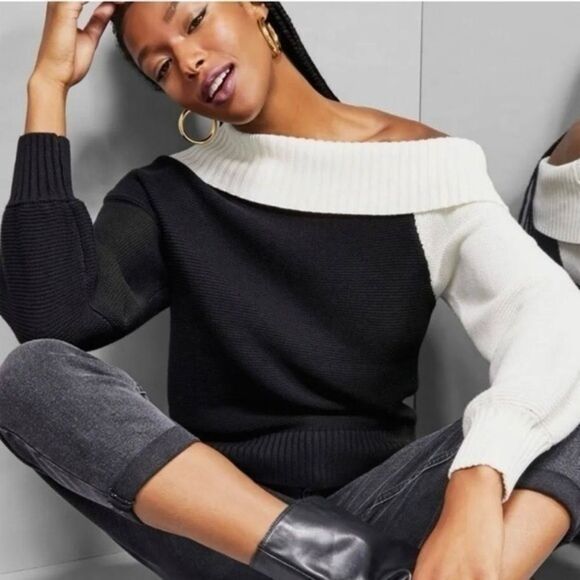 INC International Concepts Sweaters - Cowl Neck One Shoulder Sweater XS